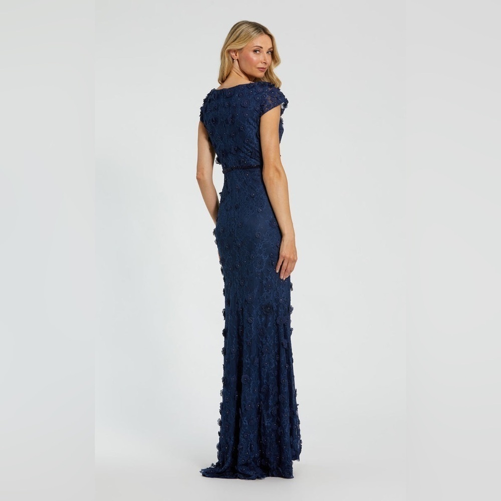 Refined Floral Applique Sheath Dress by Mac Duggal Style 67711 NWT - Picture 3 of 8
